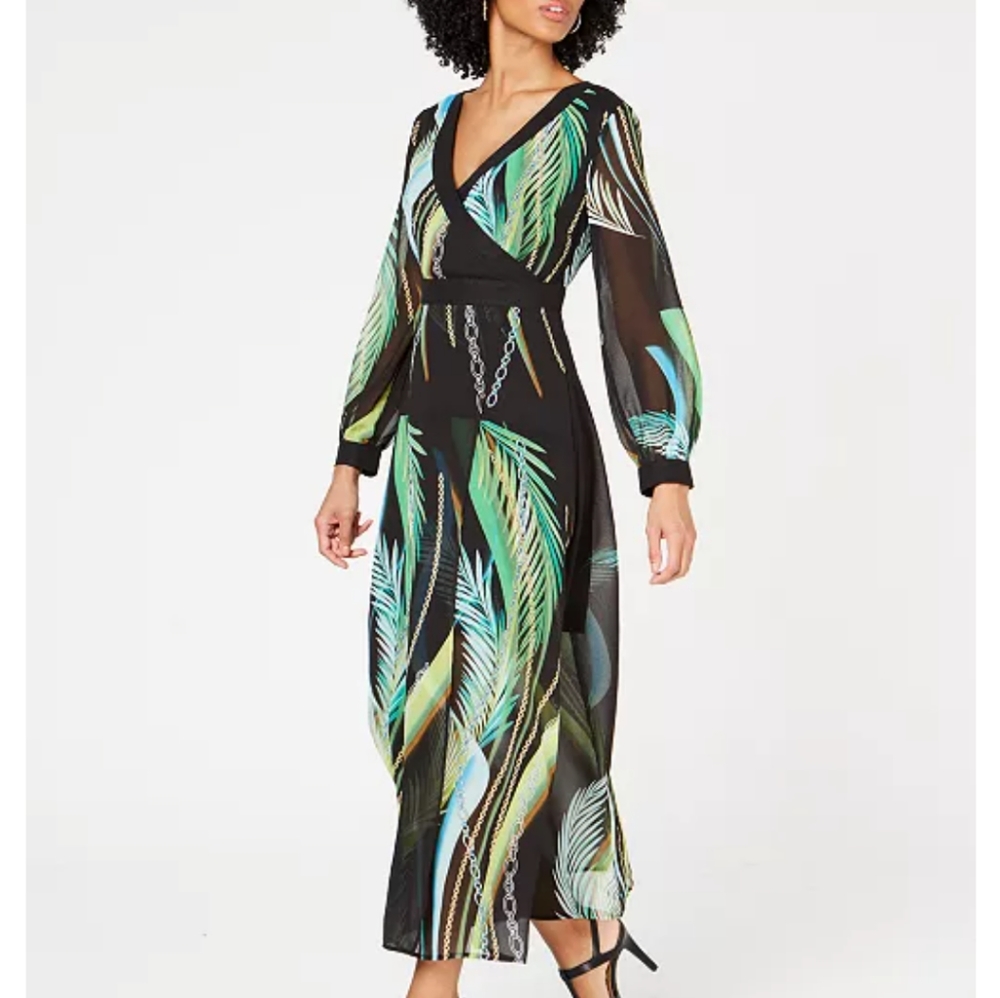 Thalia Sodi Palm Print Maxi Dress